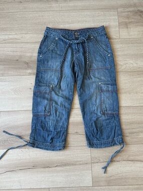 Limited Too Blue Denim Skirt with Red Stitching